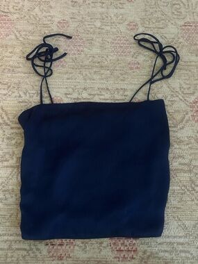 Urban Outfitters Navy Tie-Strap Square Cami